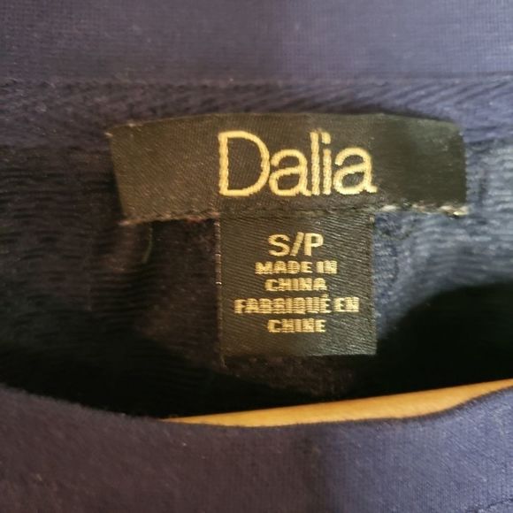 Dalia Navy Blue Argyle Sweater Shirt Size Small - Picture 4 of 5